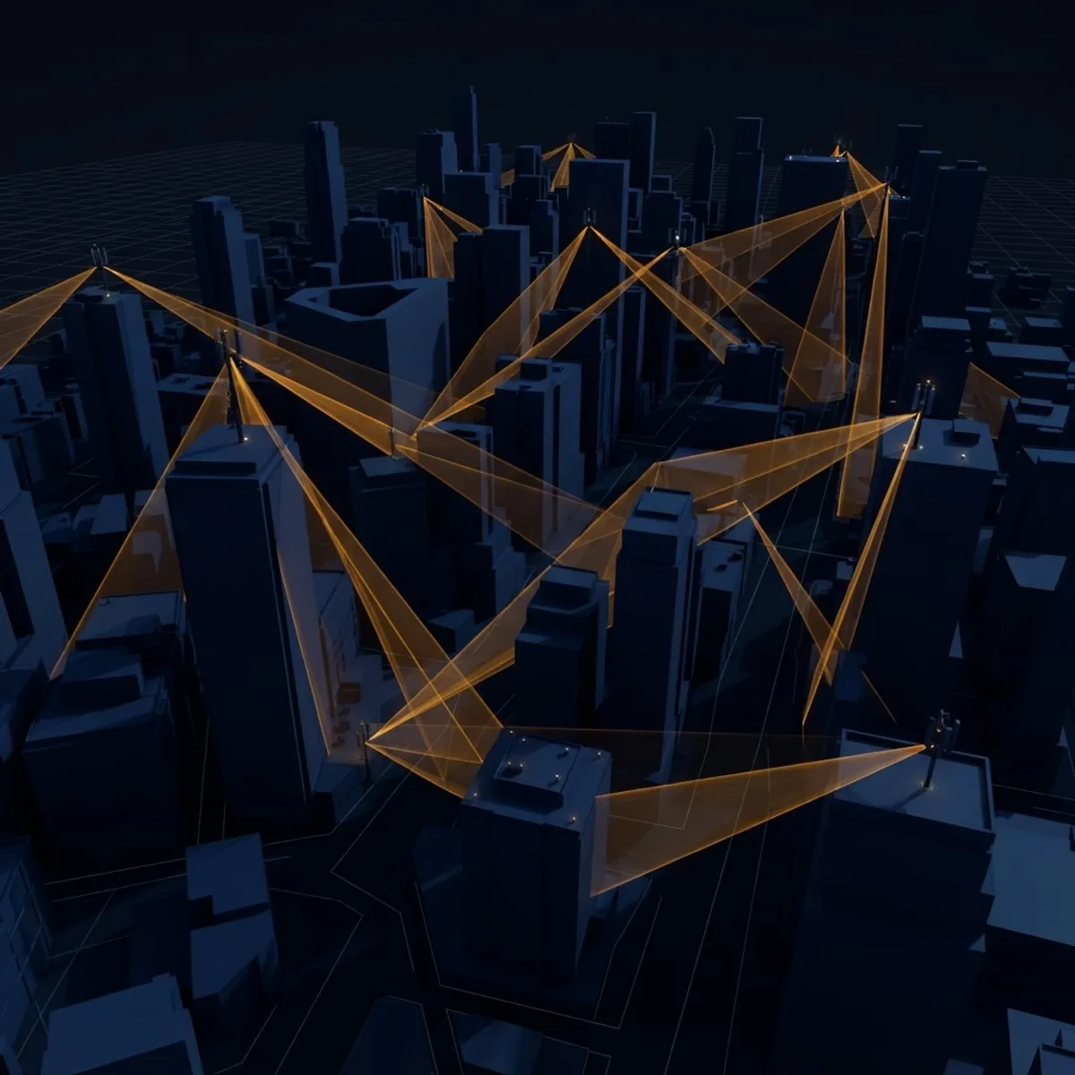 Millimetre wave directional beams and shadow zones between tall buildings
