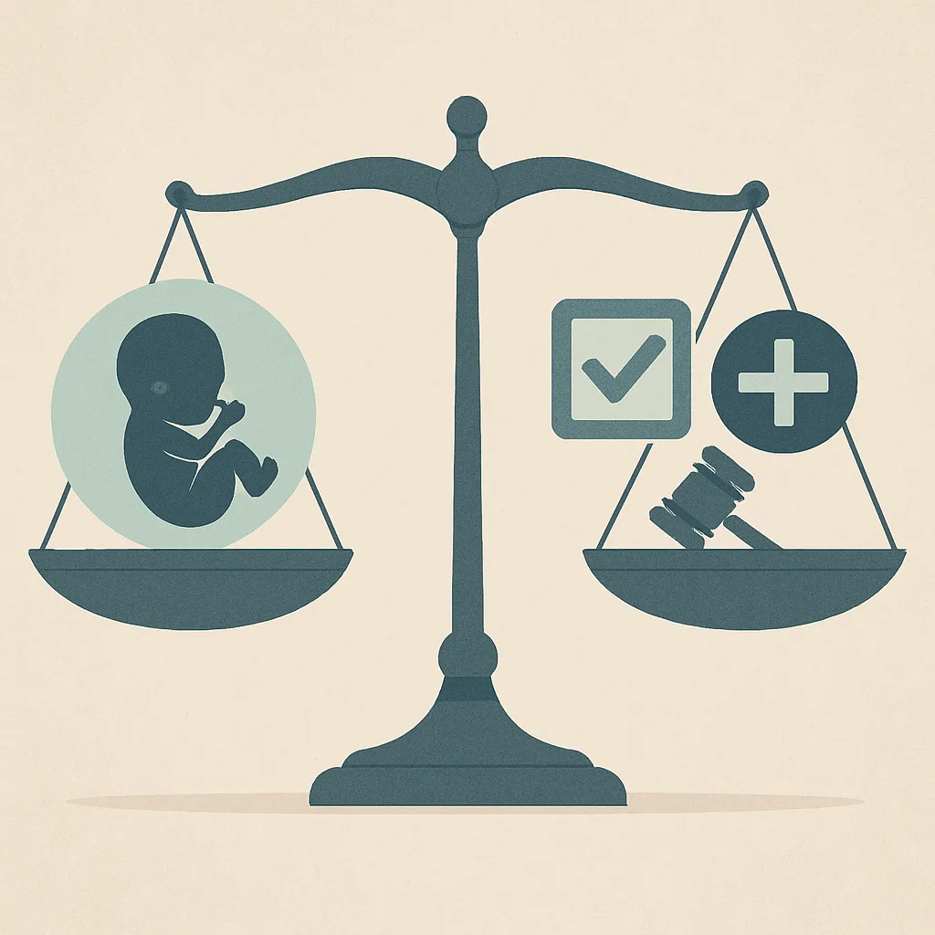 Abortion ethics debate illustration