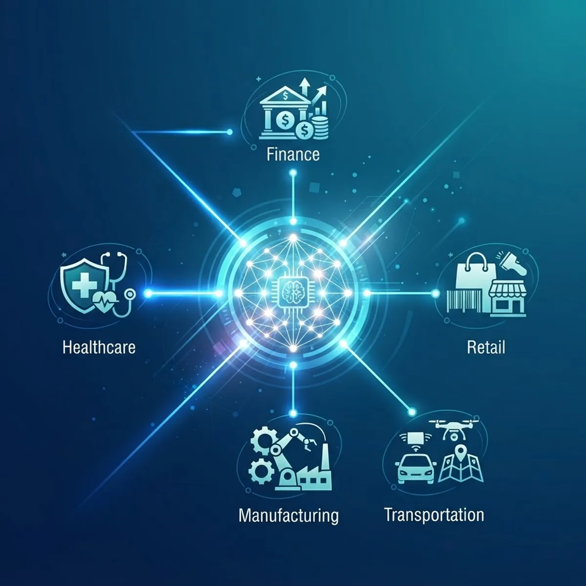 AI adoption across healthcare, finance, and retail industries