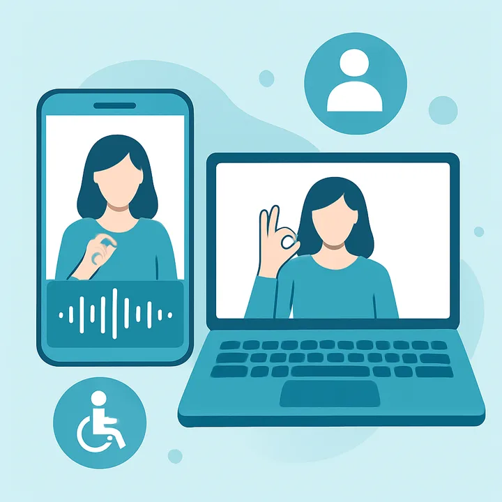 AI accessibility tools for the Deaf community on phone and laptop