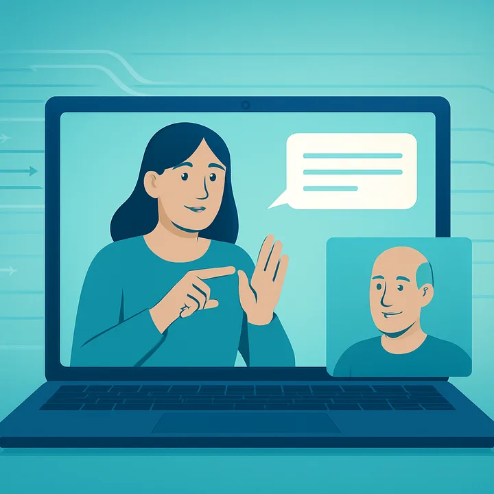 Real-time ASL communication with live AI captions on a video call