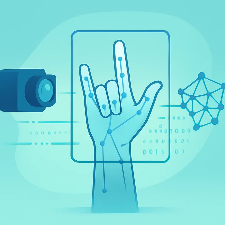 Computer vision recognizing ASL hand gestures with tracking points