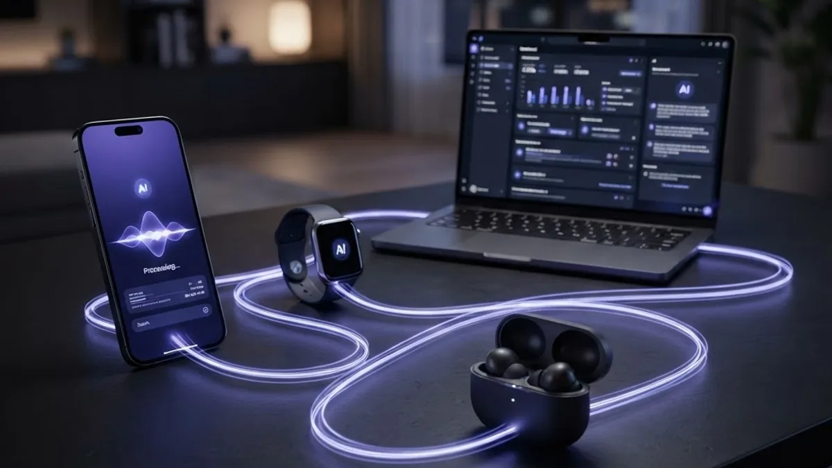 Multimodal AI assistant connected across phone, watch, earbuds and laptop