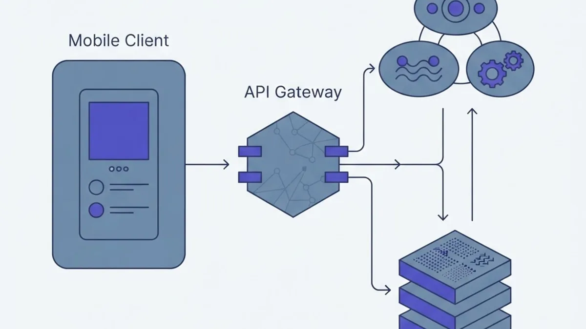 Technical architecture diagram of an AI assistant app stack