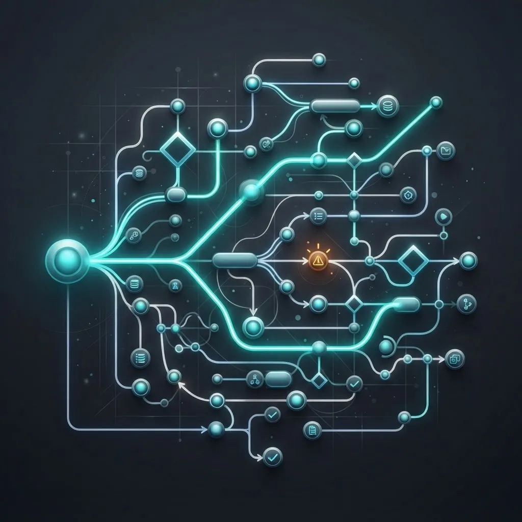 AI automation workflow architecture illustration