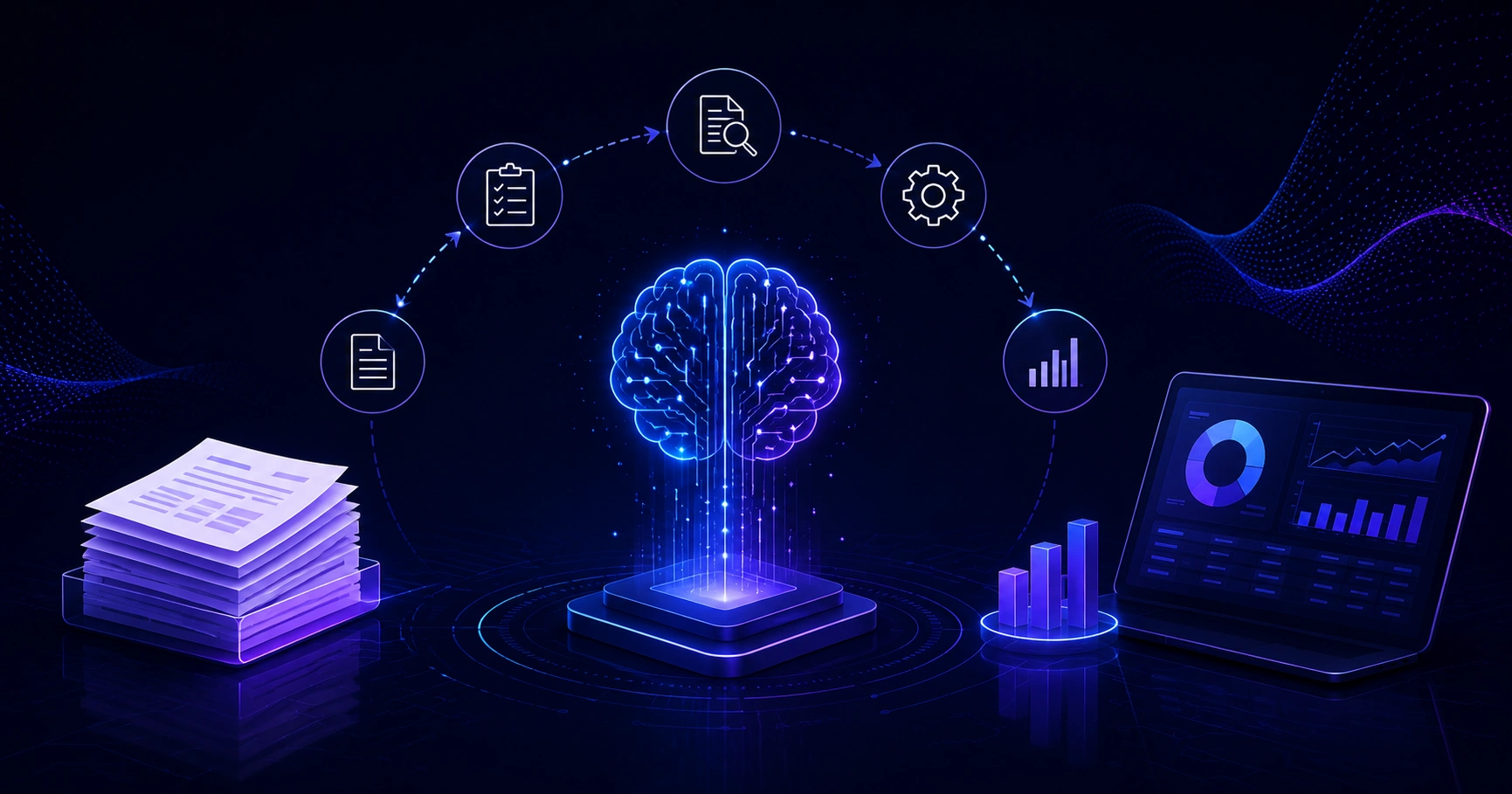 Artificial intelligence solutions for the record to report process
