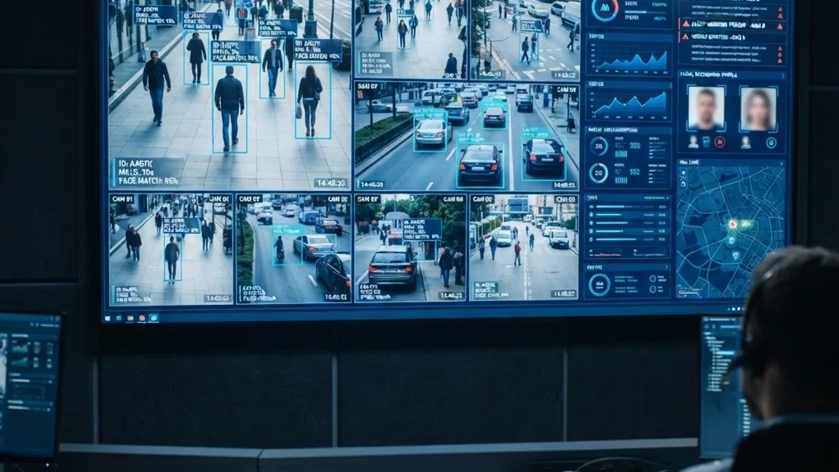 AI camera facial recognition and analytics dashboard