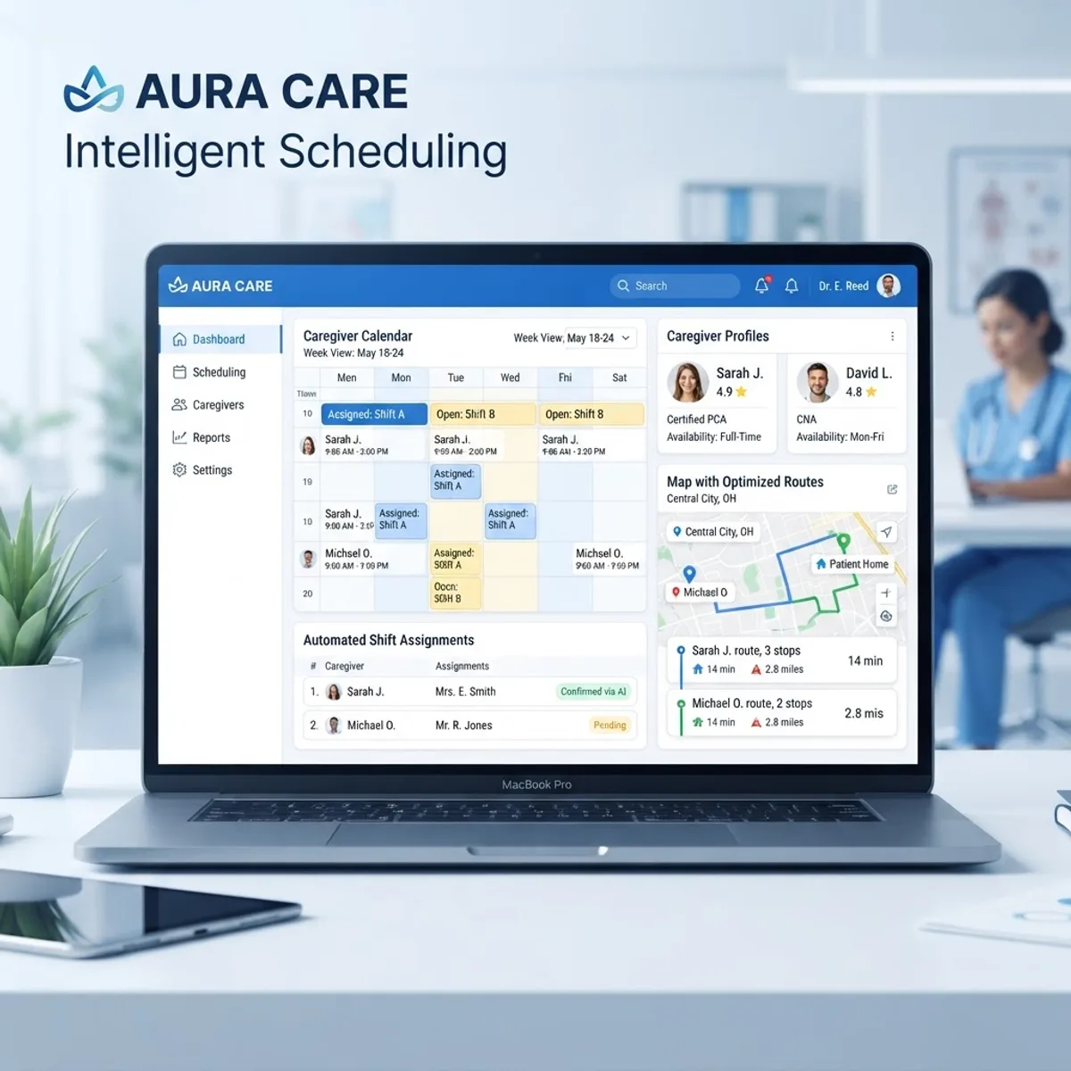 AI caregiver scheduling software with automated shift assignments