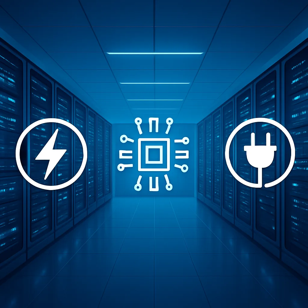 AI data centers with server racks