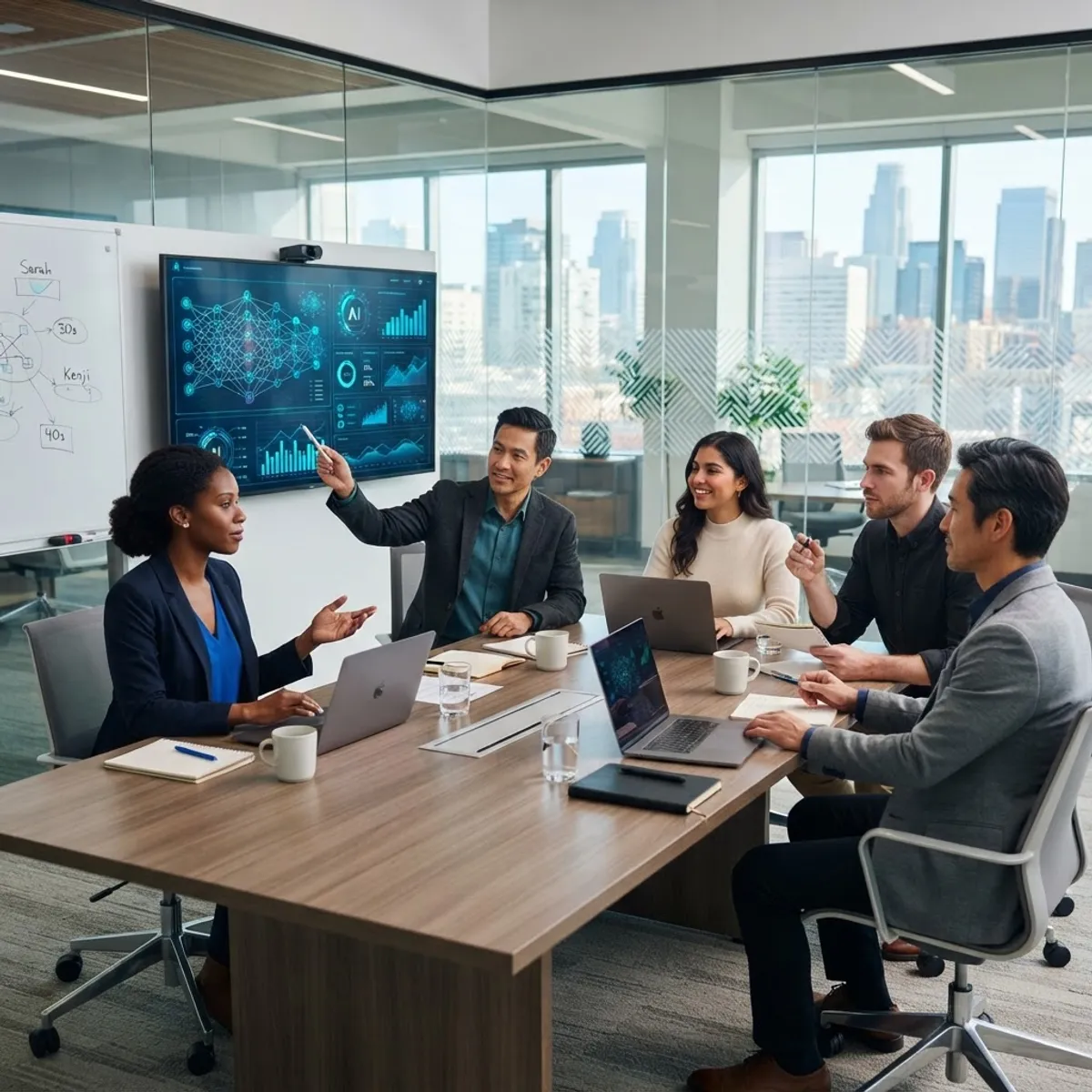 AI consulting team strategy meeting