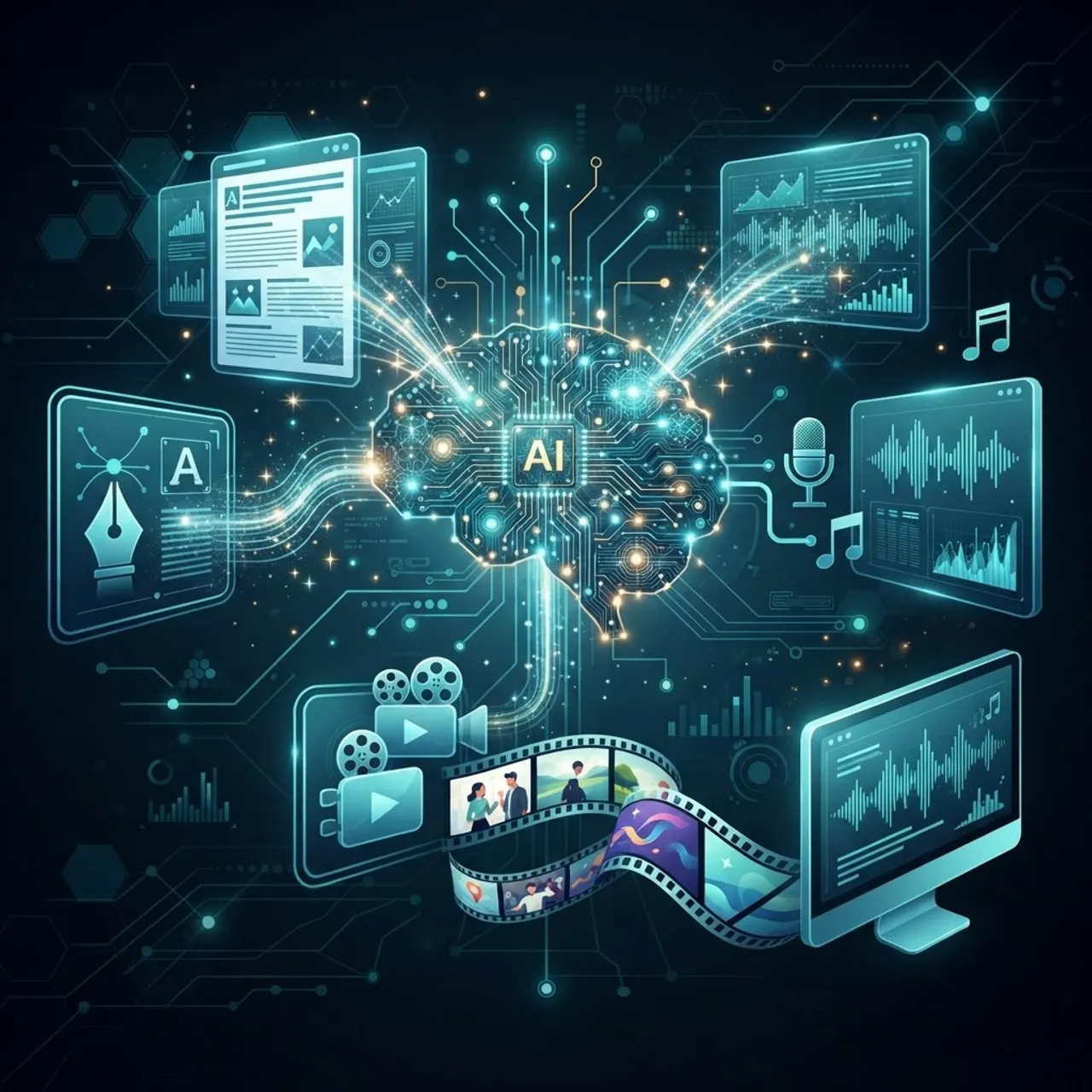 Artificial intelligence generating media content