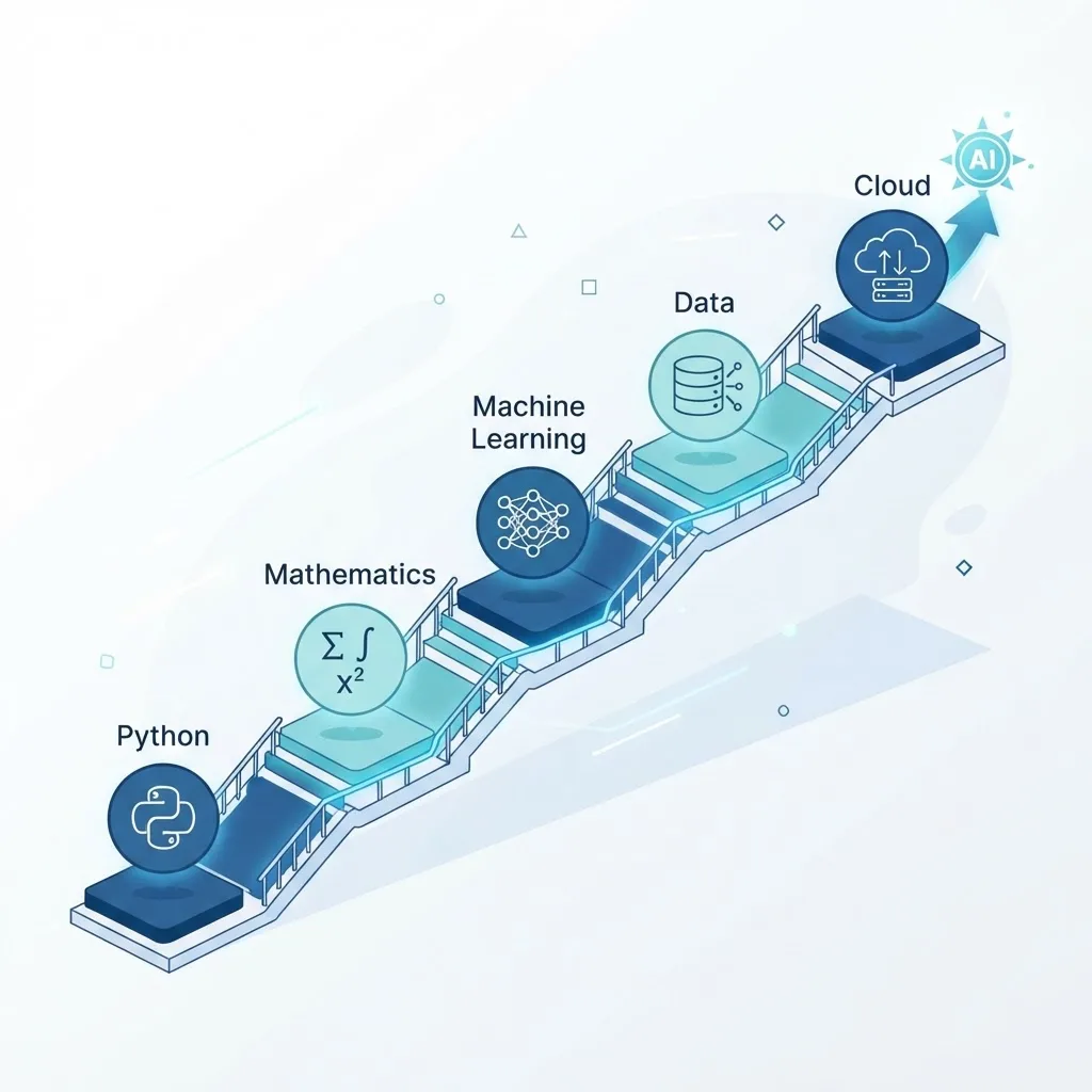 AI engineer skills roadmap with programming and machine learning steps