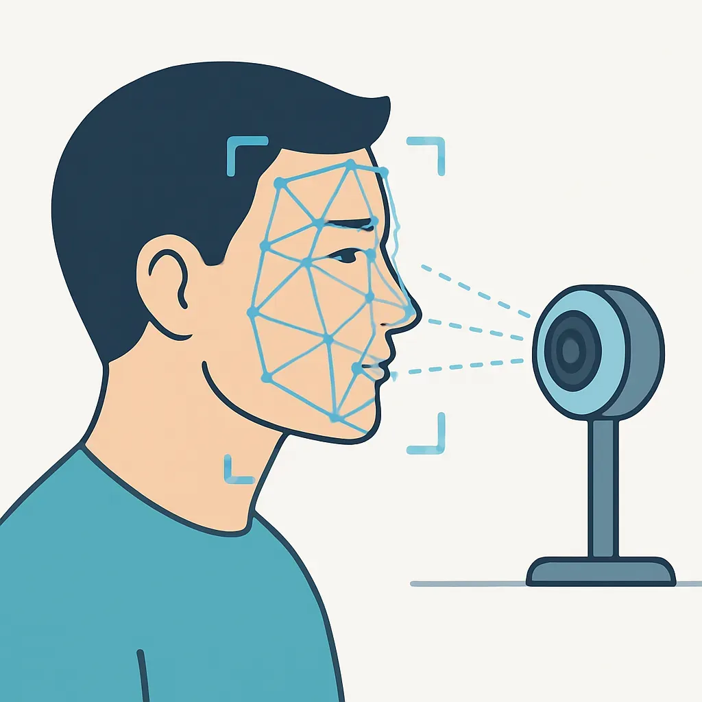 AI facial recognition mapping facial landmarks