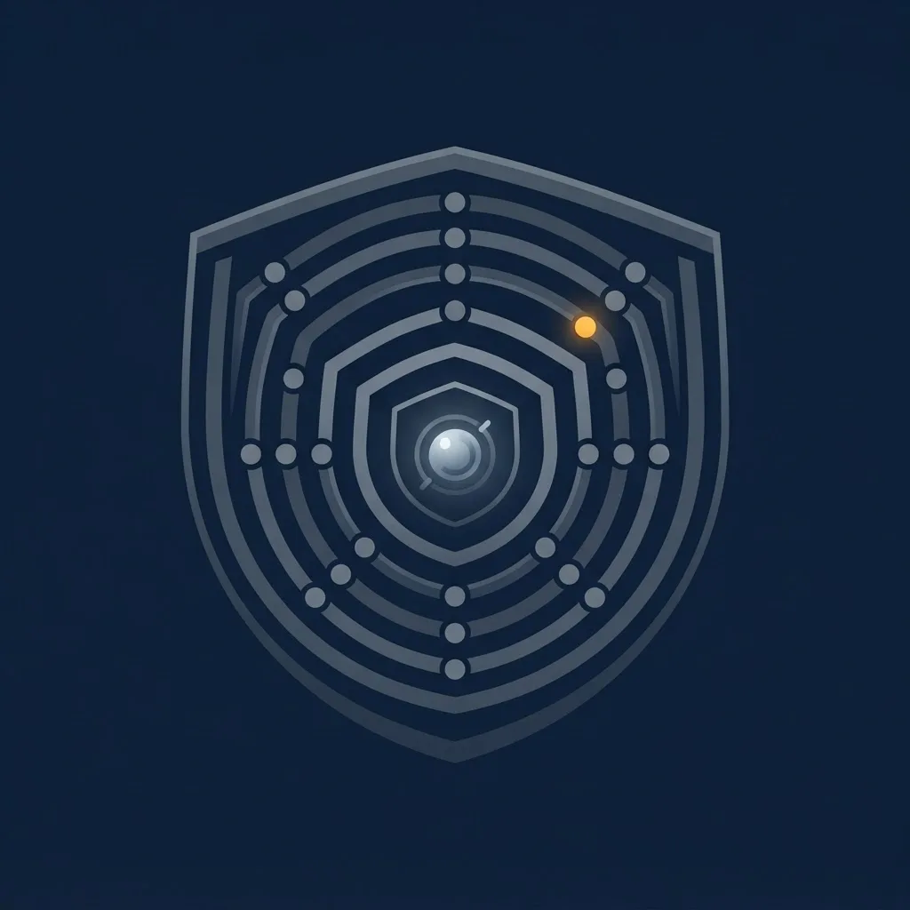 Layered rings representing an AI governance and compliance framework