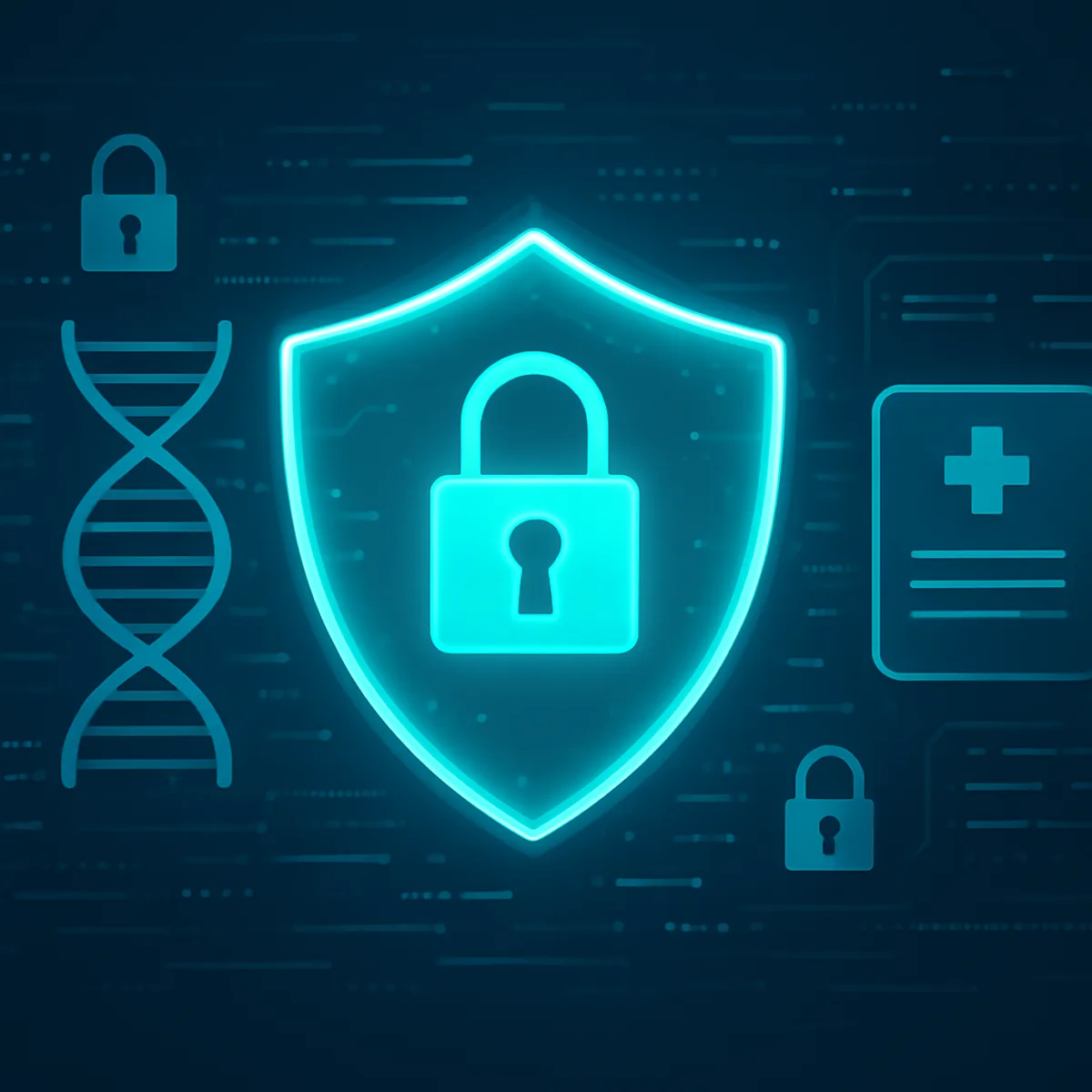 Healthcare and genomic data privacy protection illustration