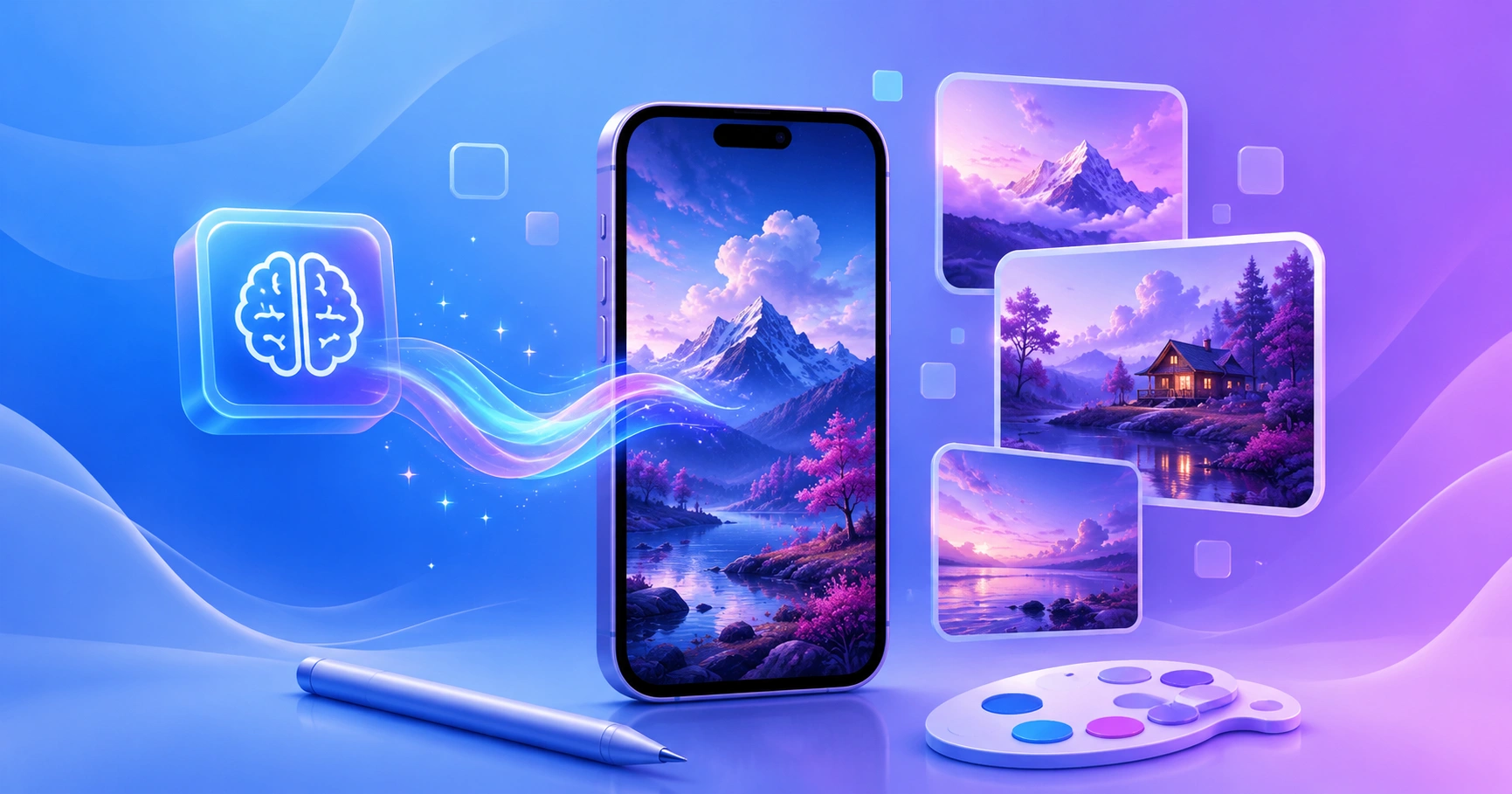 AI image generator app interface on a smartphone