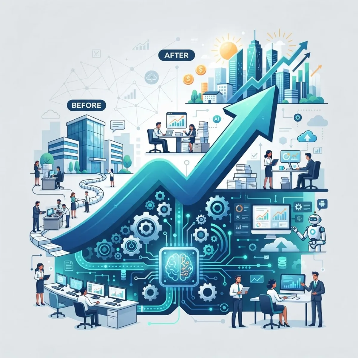 AI implementation driving business transformation and growth