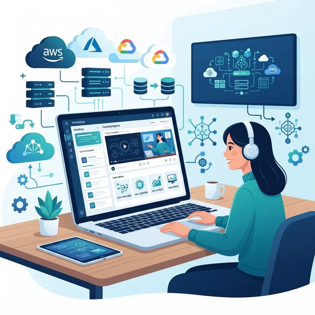 Online AI infrastructure workshop learning concept
