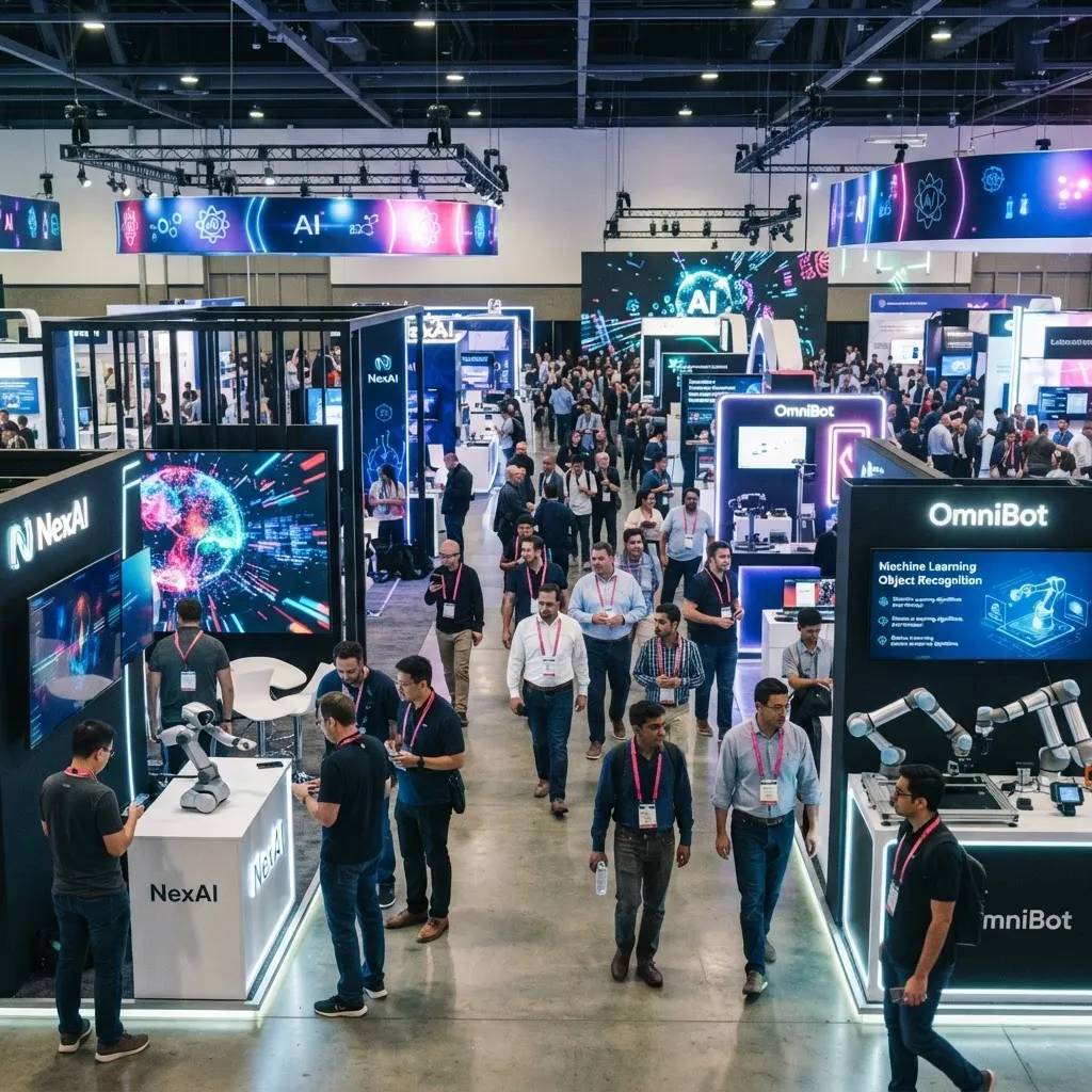 Innovation exhibition booths at the AI conference