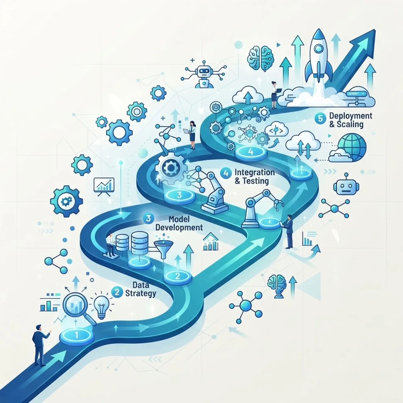 AI integration strategy roadmap with milestones