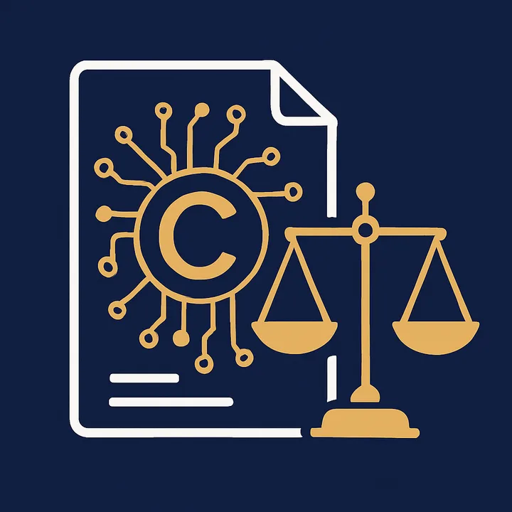 AI intellectual property and copyright concept