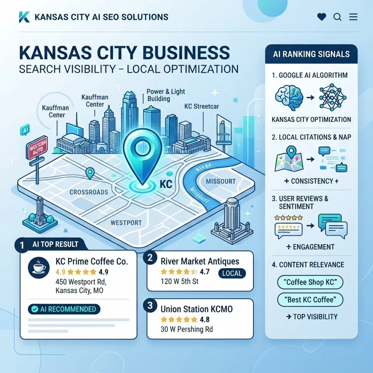 AI local SEO optimization for a Kansas City business