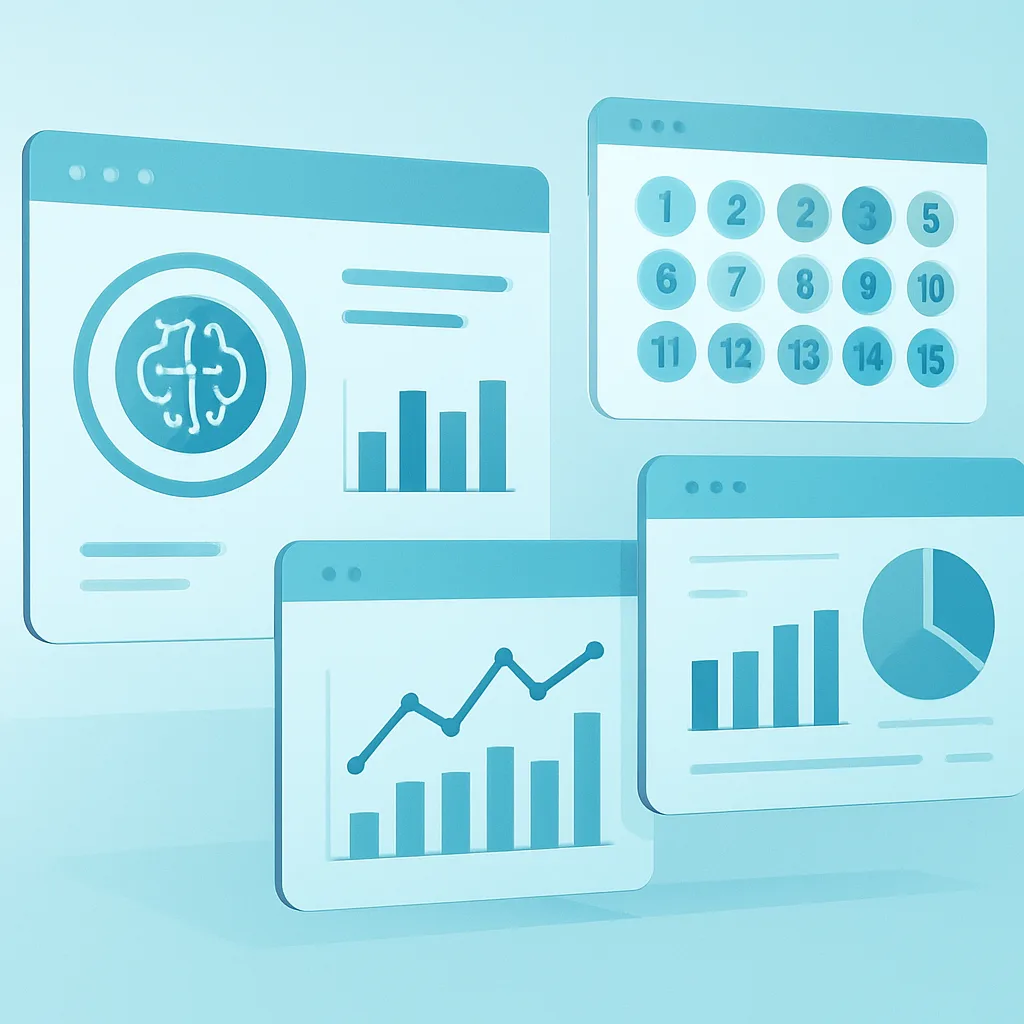 Key features of AI lottery software shown on a dashboard