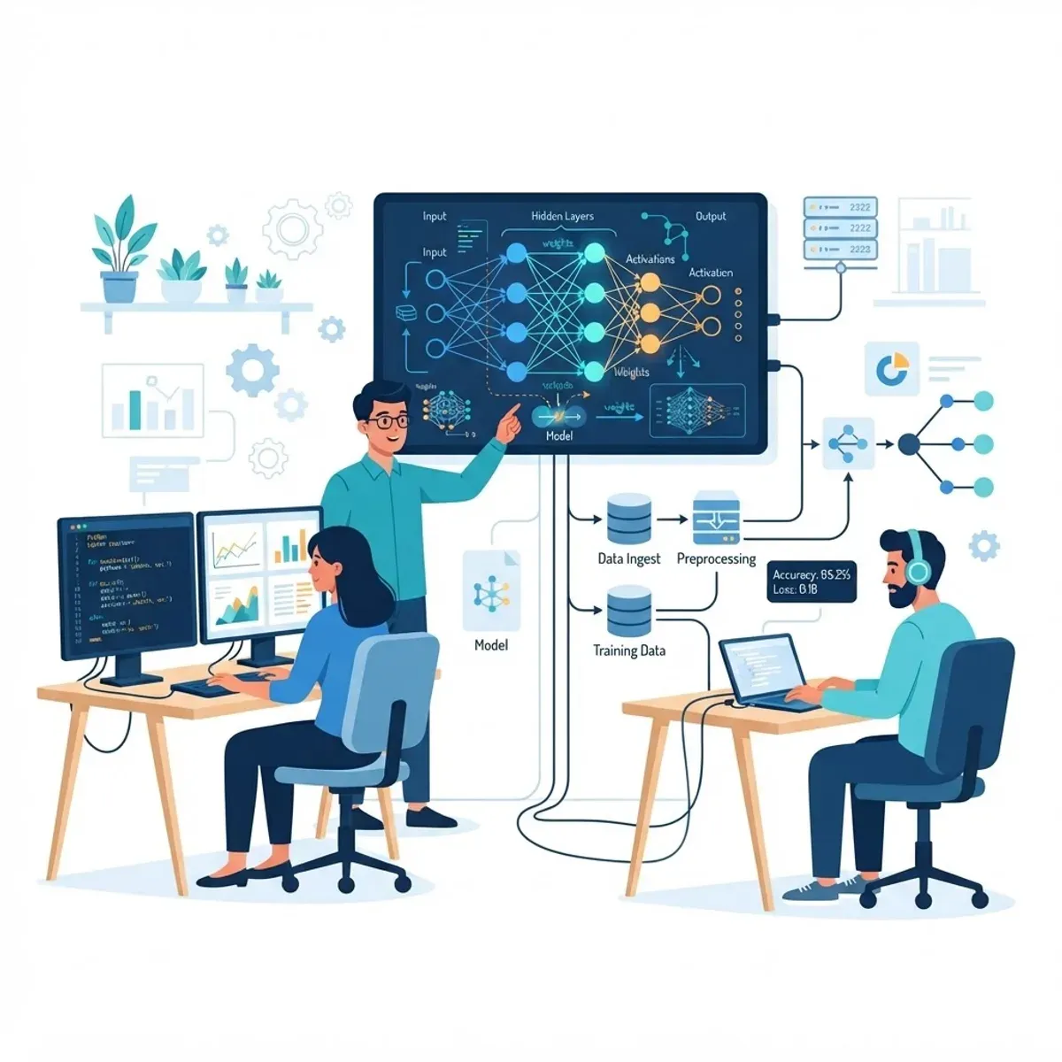 Machine learning and AI development team