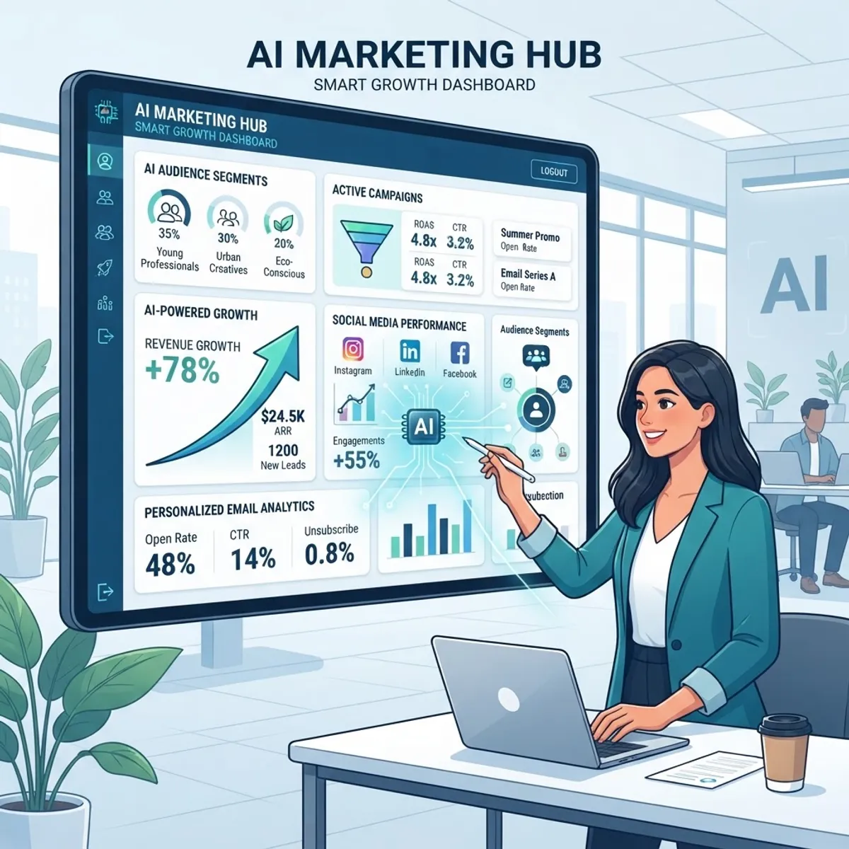 AI powered marketing dashboard for entrepreneurs
