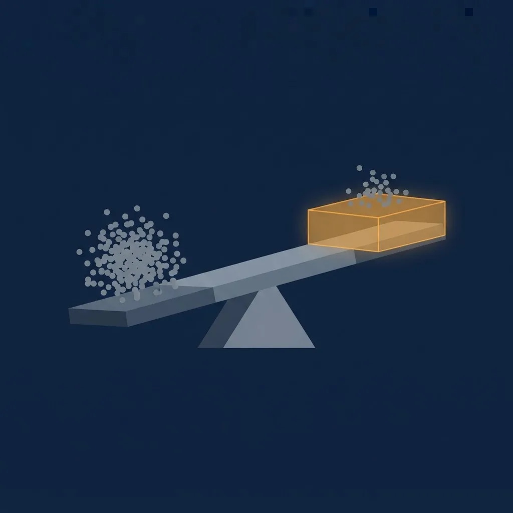 Abstract unbalanced scale representing algorithmic bias and fairness auditing