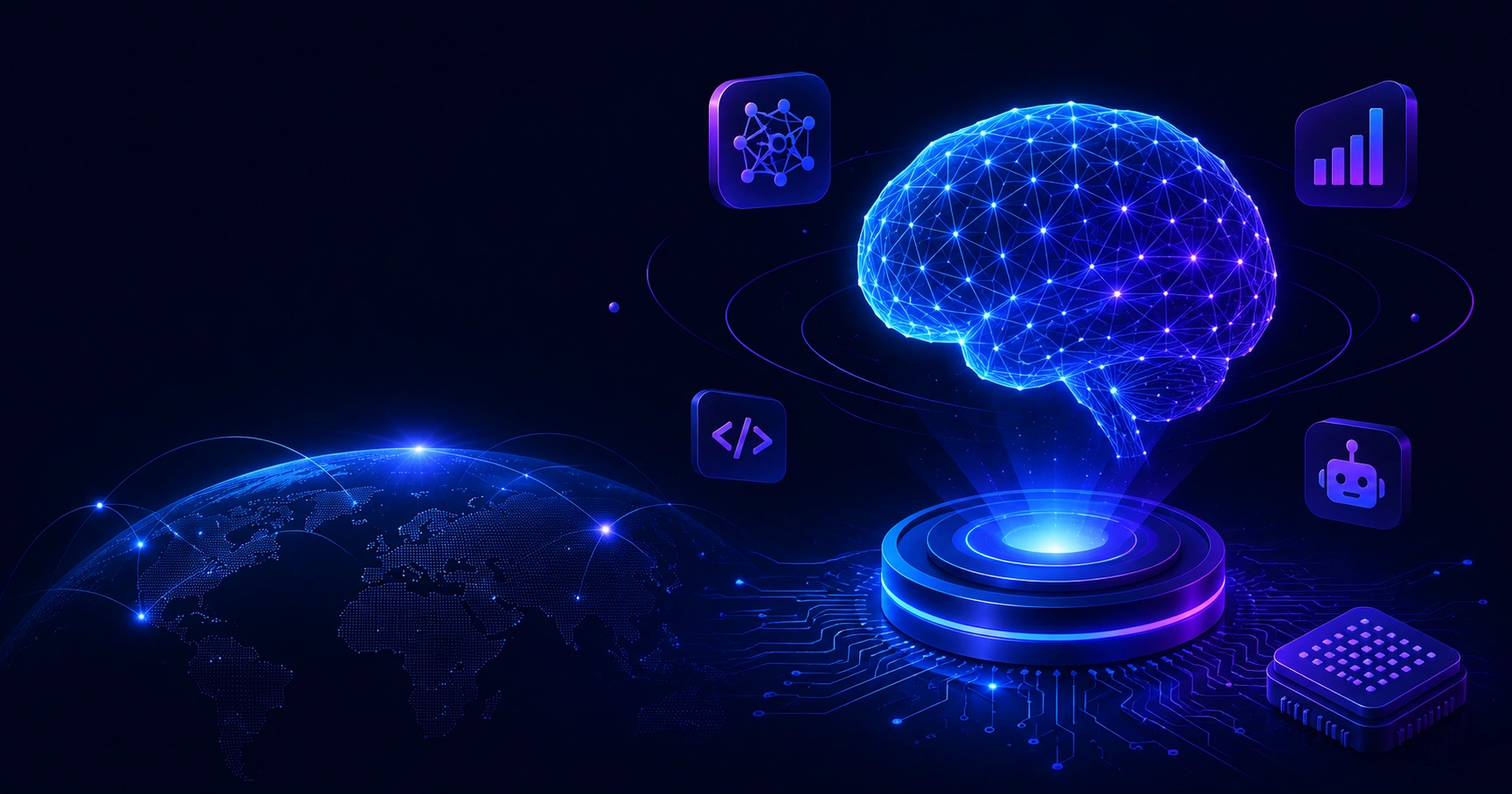 AI news July 2026 cover illustration with digital brain and news panels