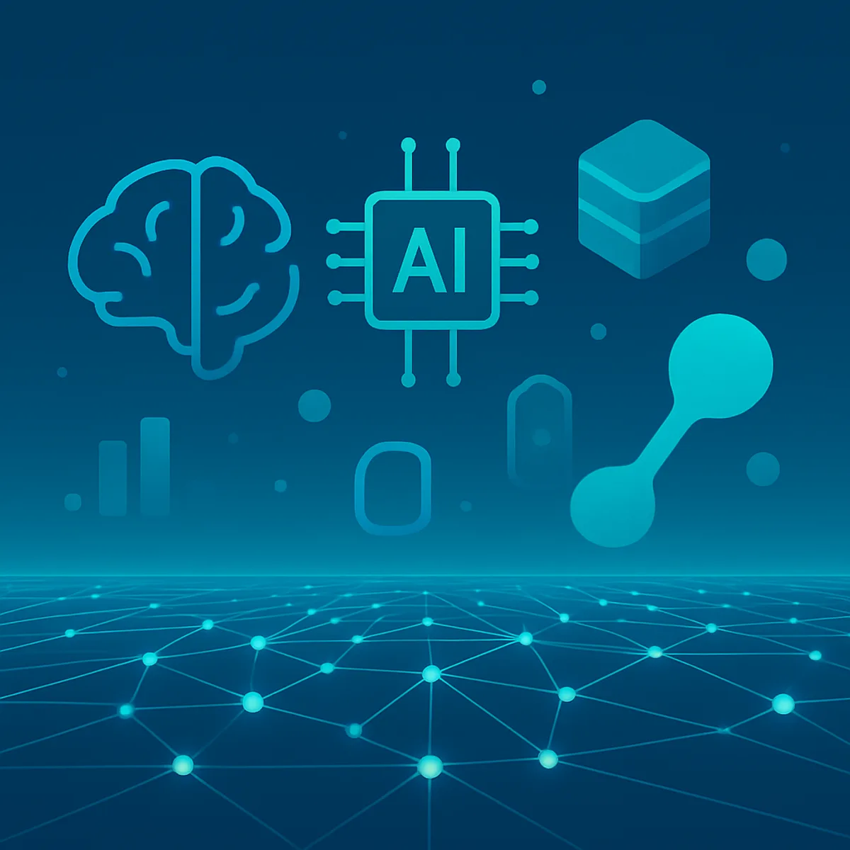 Future AI trends shown as a futuristic connected horizon