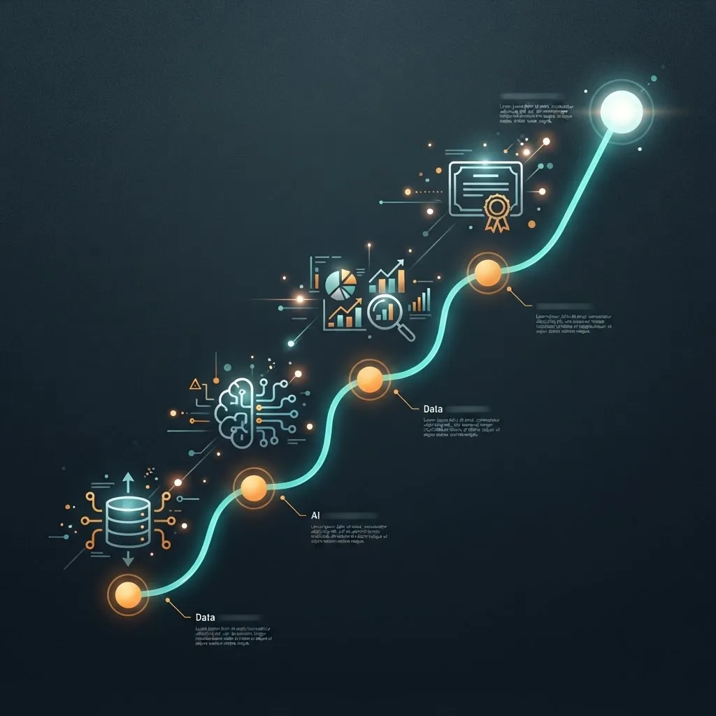 AI Power BI learning roadmap with milestone steps