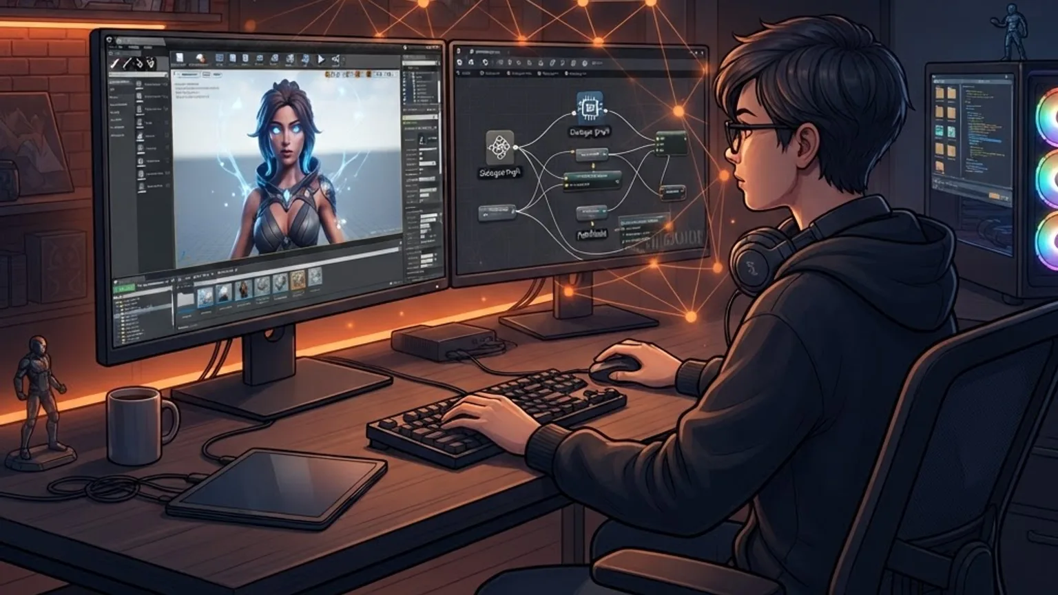 Game developer working on AI powered NPC dialogue systems