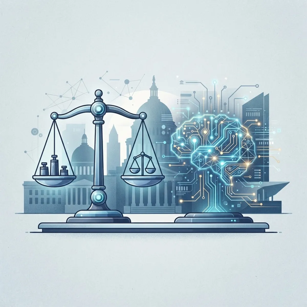 Illustration of AI regulation and policy balance