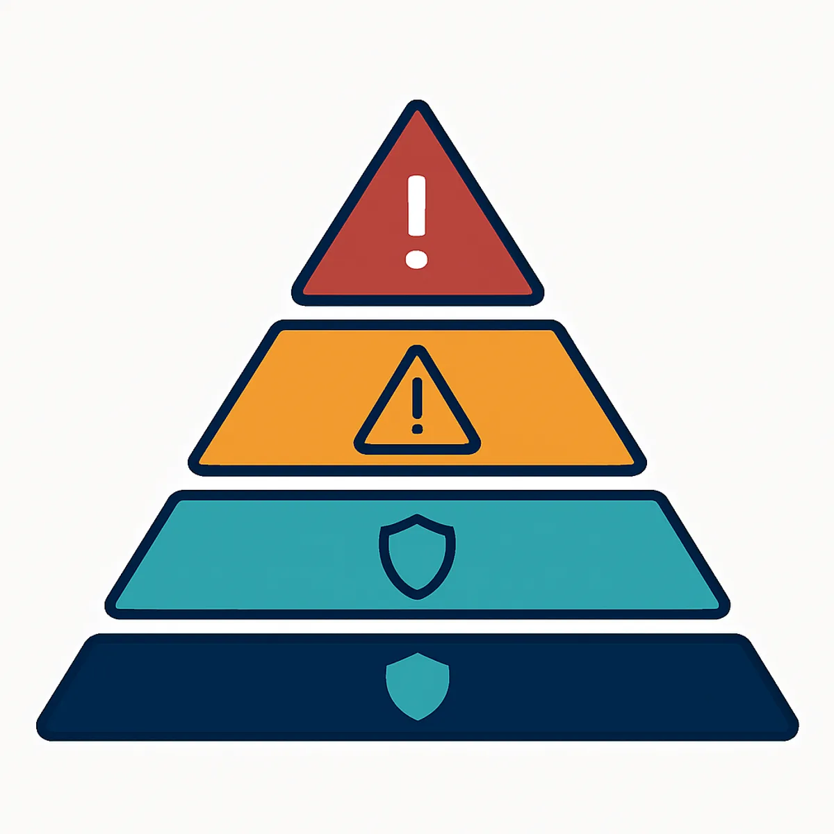 Pyramid of AI risk management tiers from minimal to unacceptable