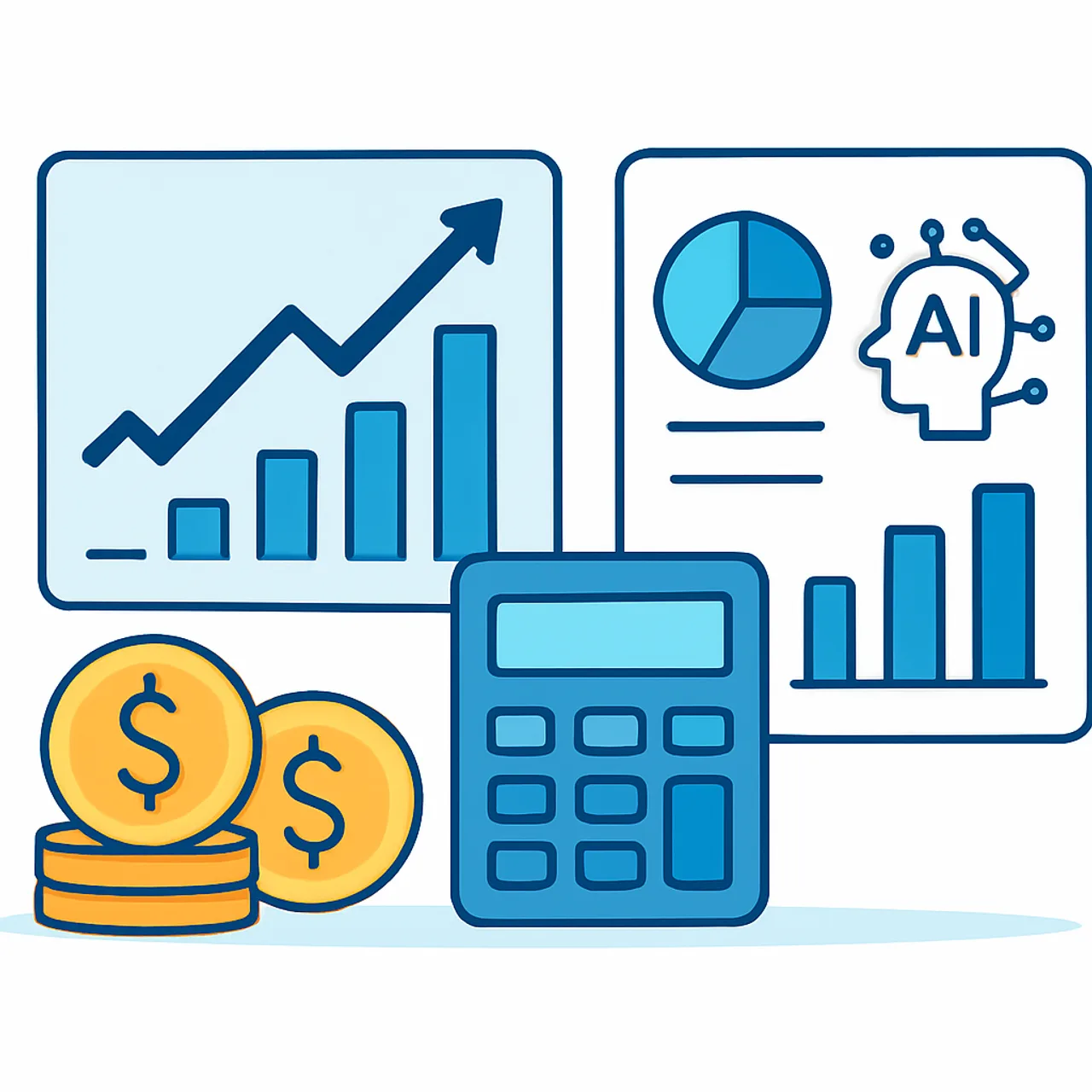 AI ROI and data analysis with growth chart