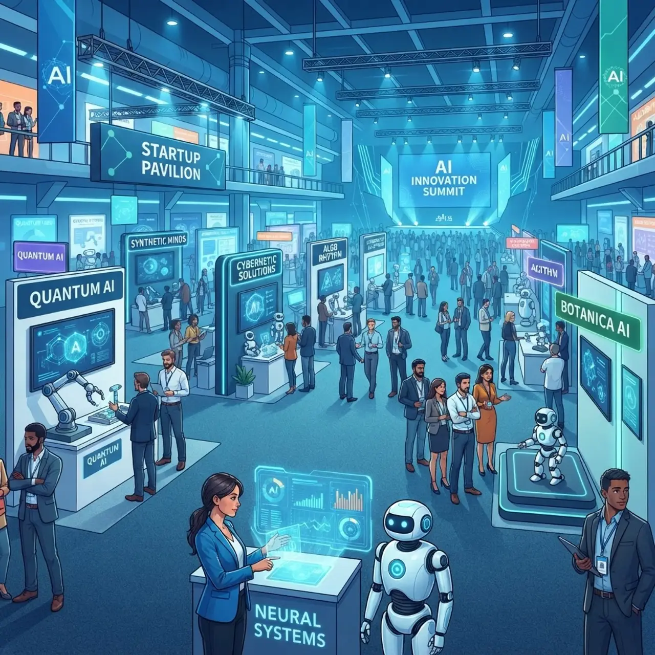 AI startup expo booths