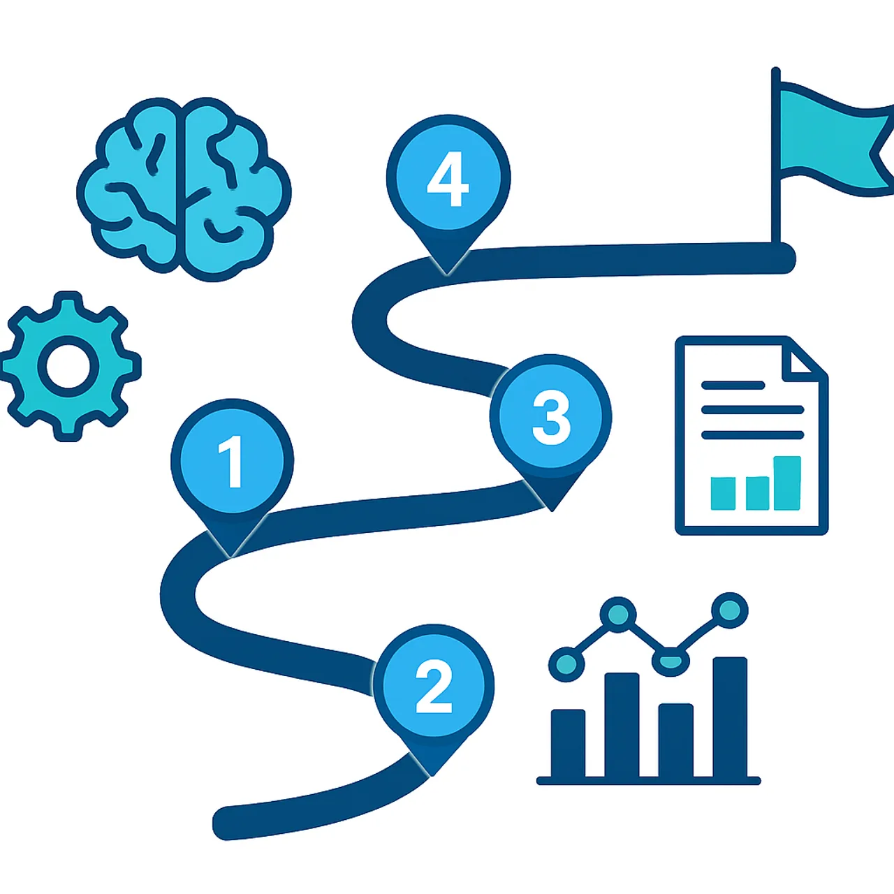 AI strategy roadmap planning with milestones