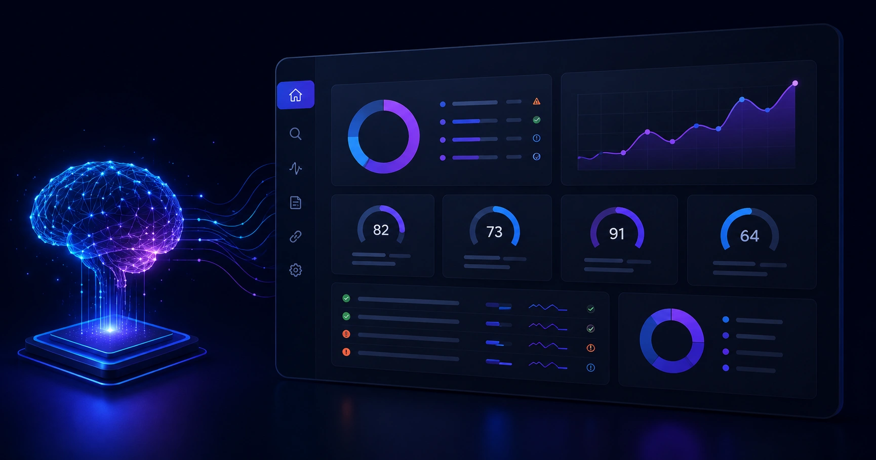 Technical SEO AI audit dashboard with priority issues