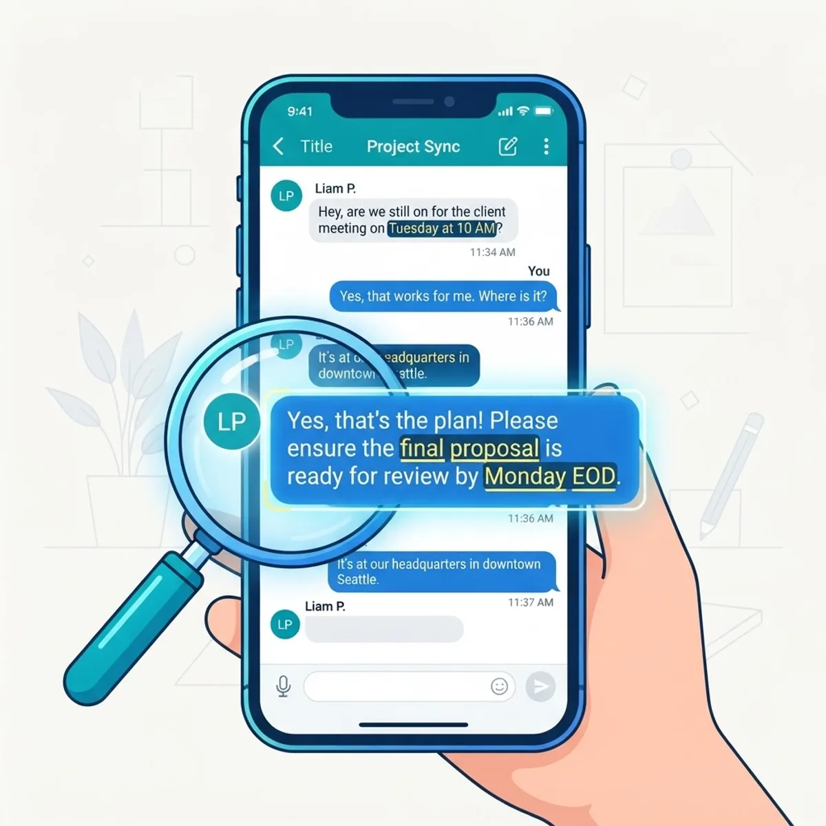 AI texting context examples