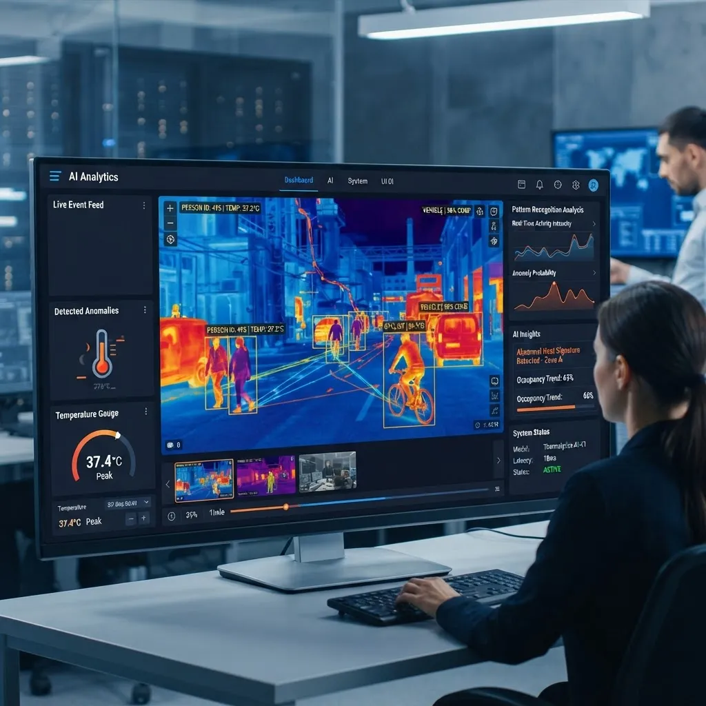 AI analyzing thermal imaging data on a dashboard