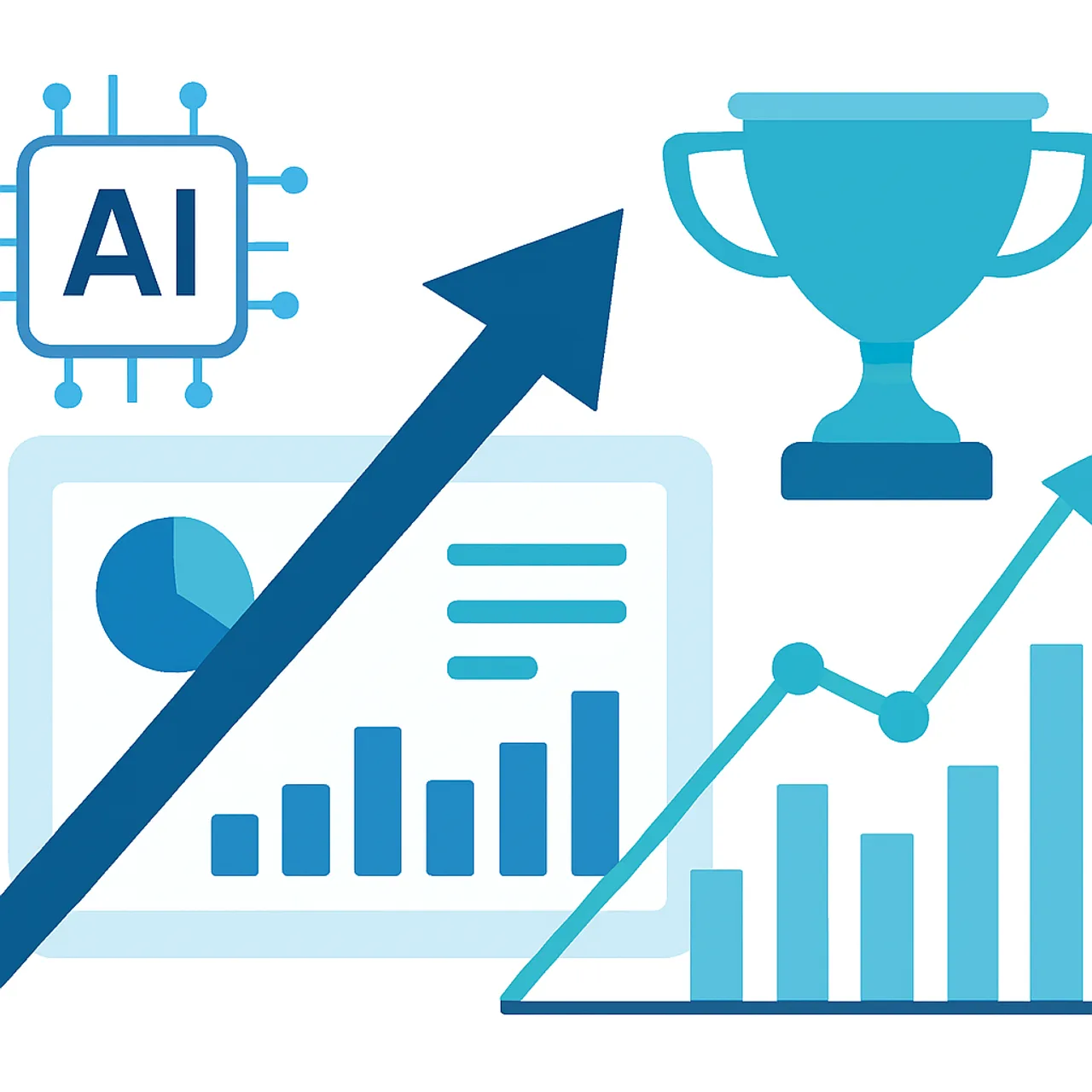 AI transformation ROI and growth results dashboard