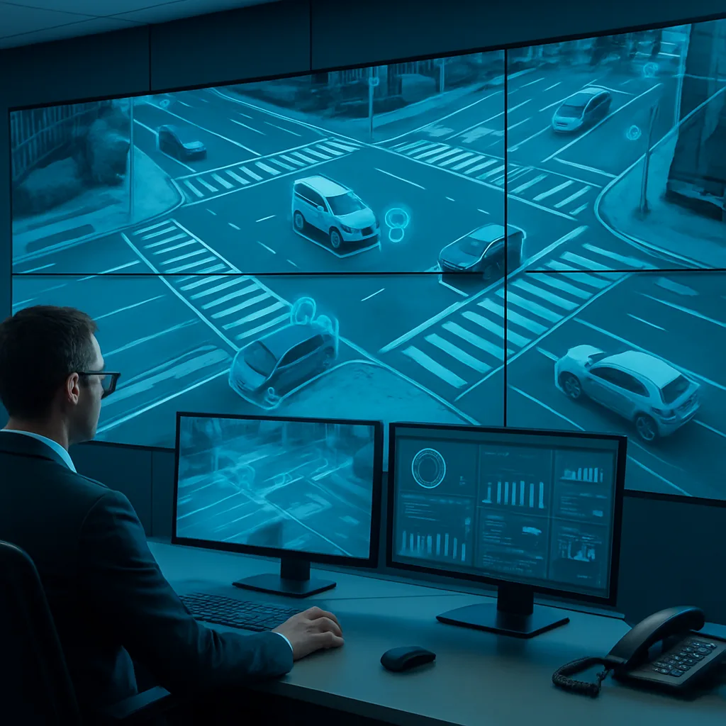 Smart traffic management control room using AI vehicle detection