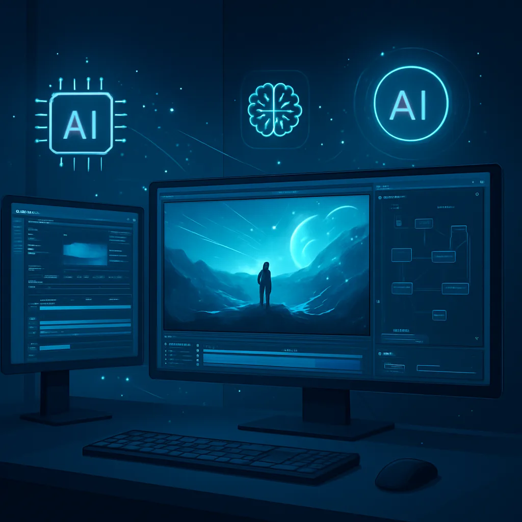 Digital artist workstation enhanced by AI visual effects tools