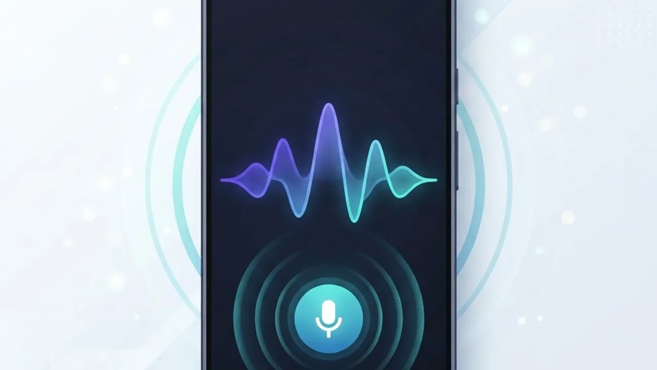 AI voice assistant waveform on an Android phone