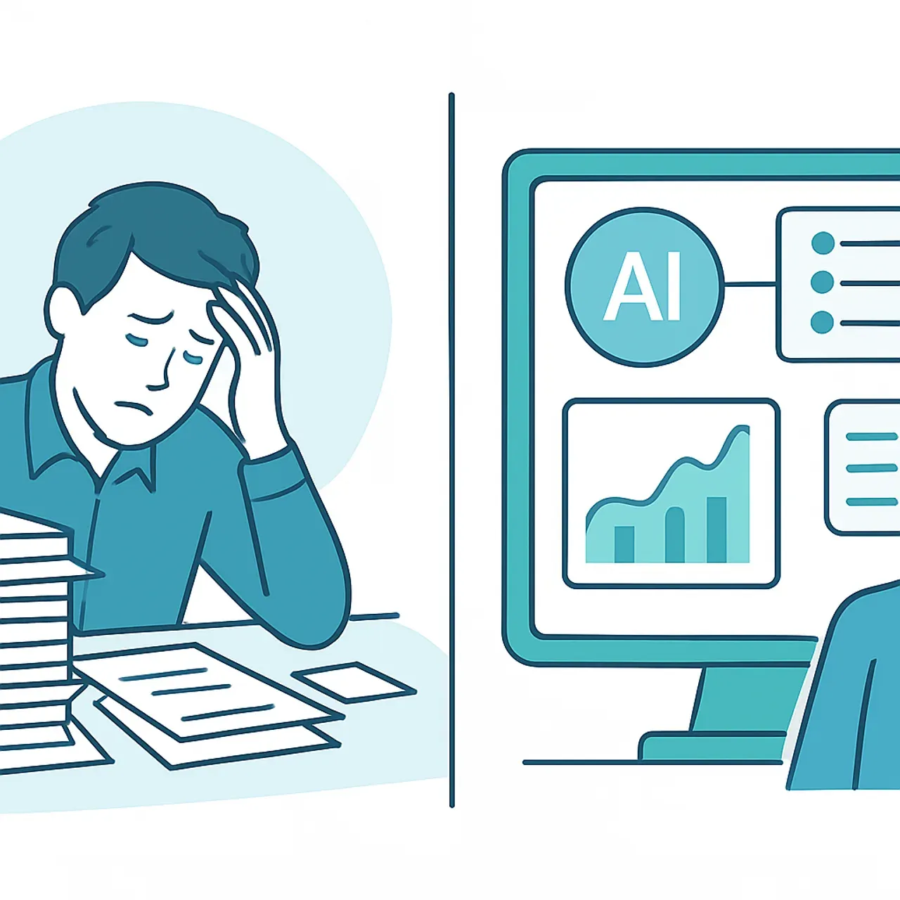 Comparison of manual versus AI invoice reconciliation