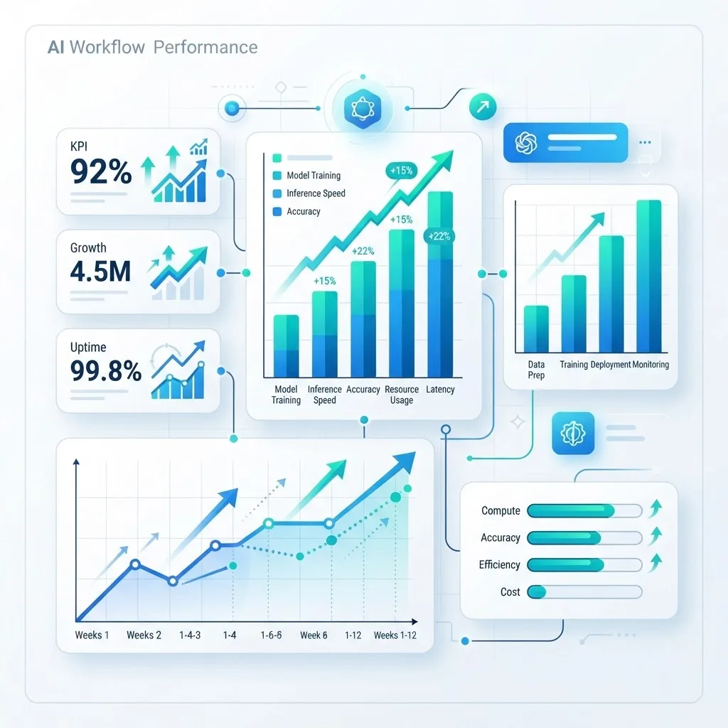 AI workflow analytics and performance metrics dashboard