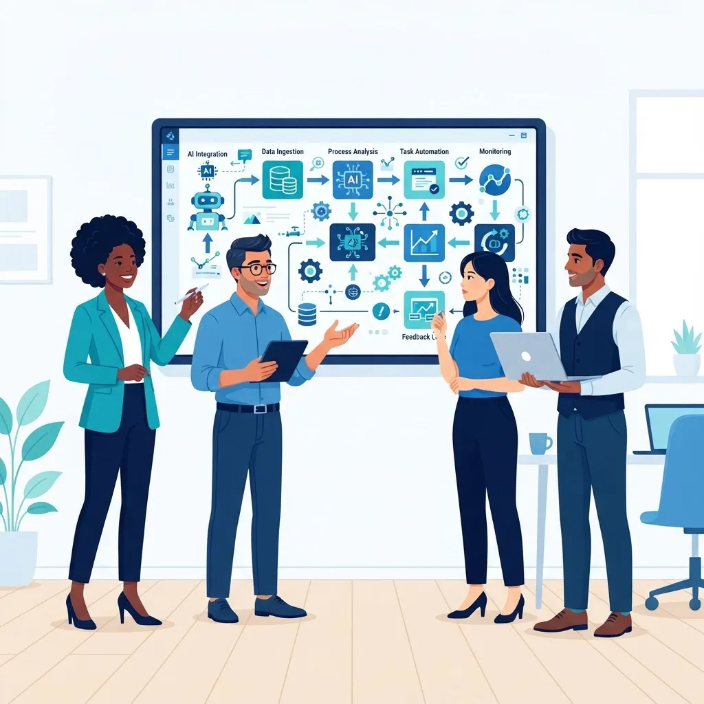 Team implementing AI customer workflow automation