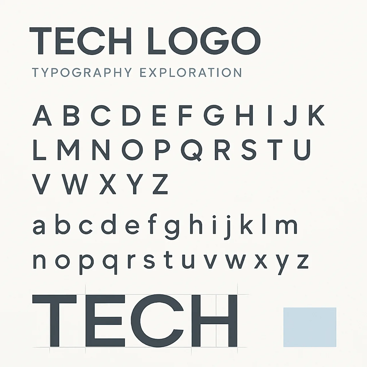 AI2 logo typography exploration sheet